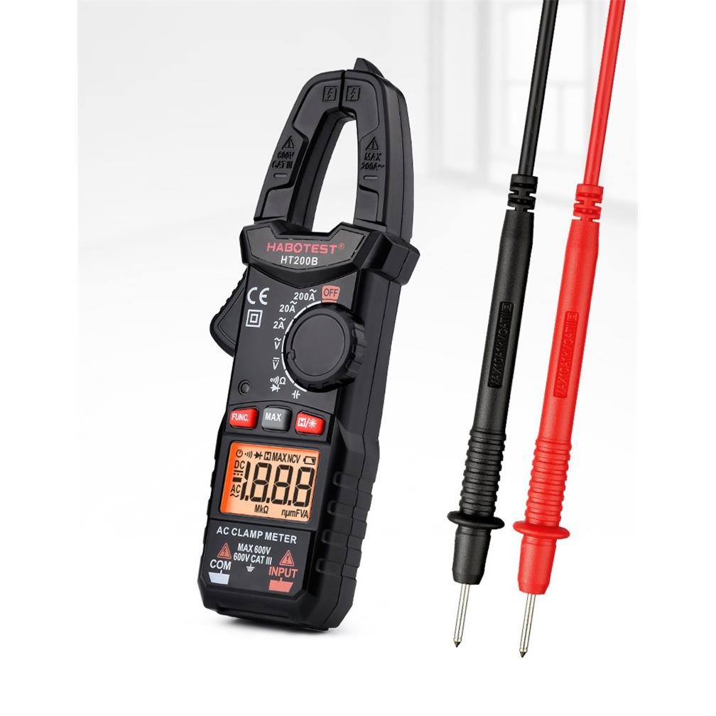 华博HT200A袖珍钳形万用表小型电工电流表便携数字万能表钳流表