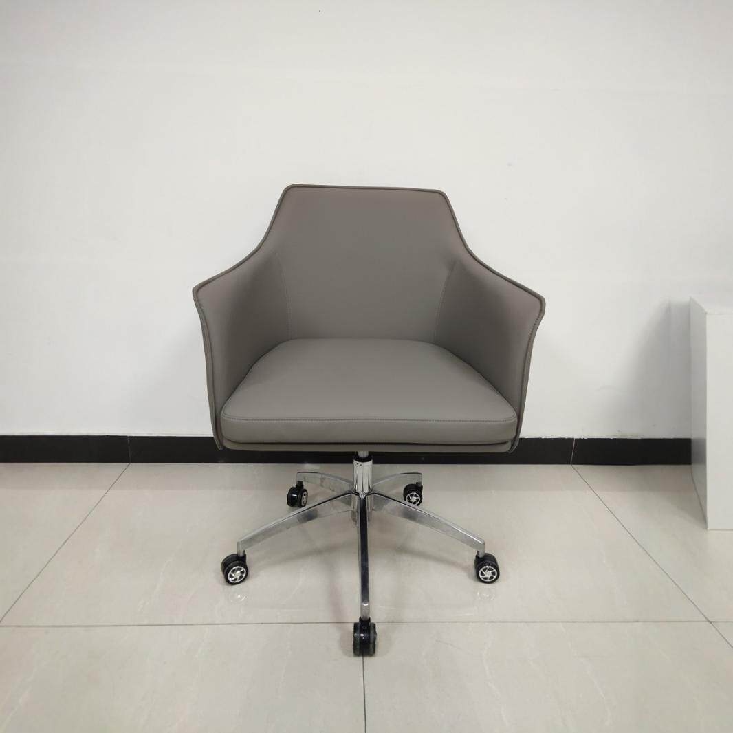 简约舒适皮质休闲椅客厅沙发椅餐厅咖啡厅办公单人椅洽谈接待椅子