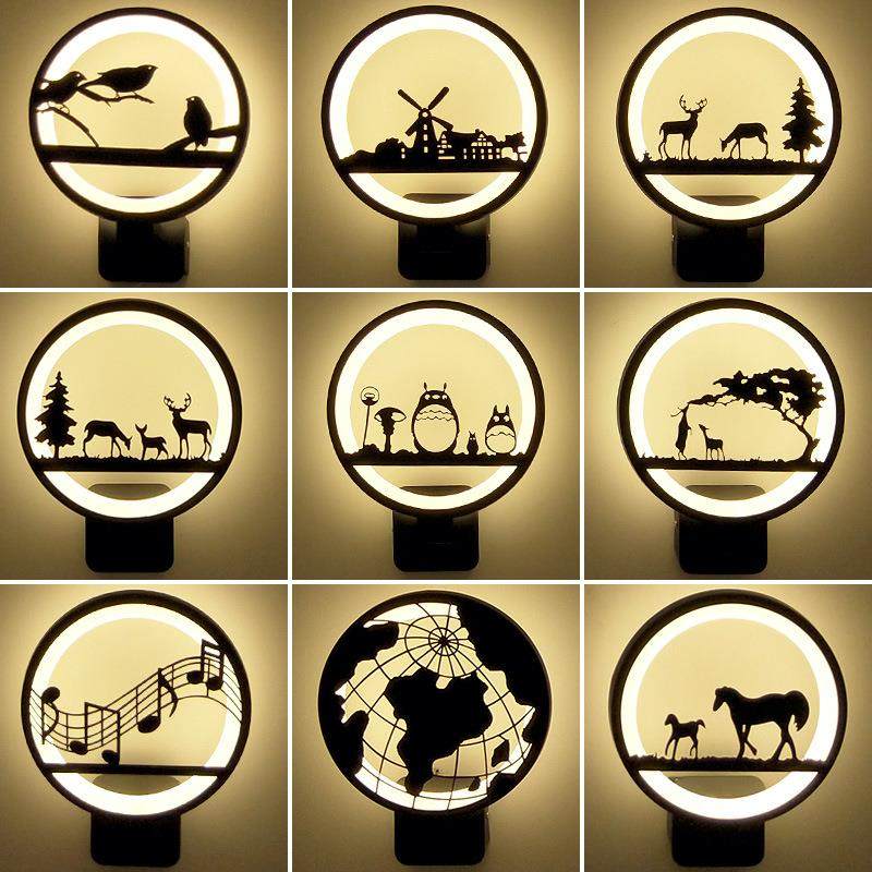 北欧现代简约LED壁灯 客厅卧室书房亚克力壁灯床头灯个性墙壁灯