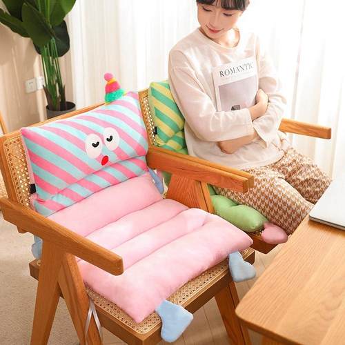 多巴胺连体坐垫小怪兽椅子垫办公室坐靠一体屁股垫学生宿舍屁股垫