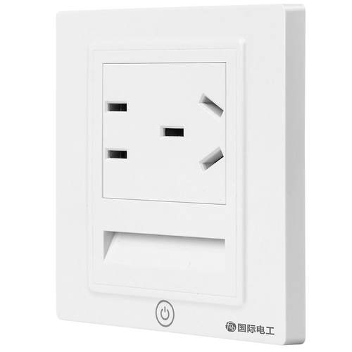 86型横向五孔插座二三插大间距墙壁暗装带小夜灯插座面板触摸感应