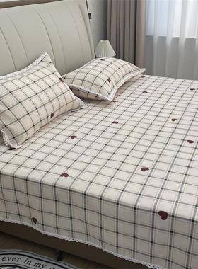 【 起球包退】山东滨州加厚老粗布床单三件套软凉席棉麻亚麻新款