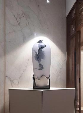 新中式陶瓷花瓶摆件客厅插花高端酒店玄关电视柜高级感禅意装饰品