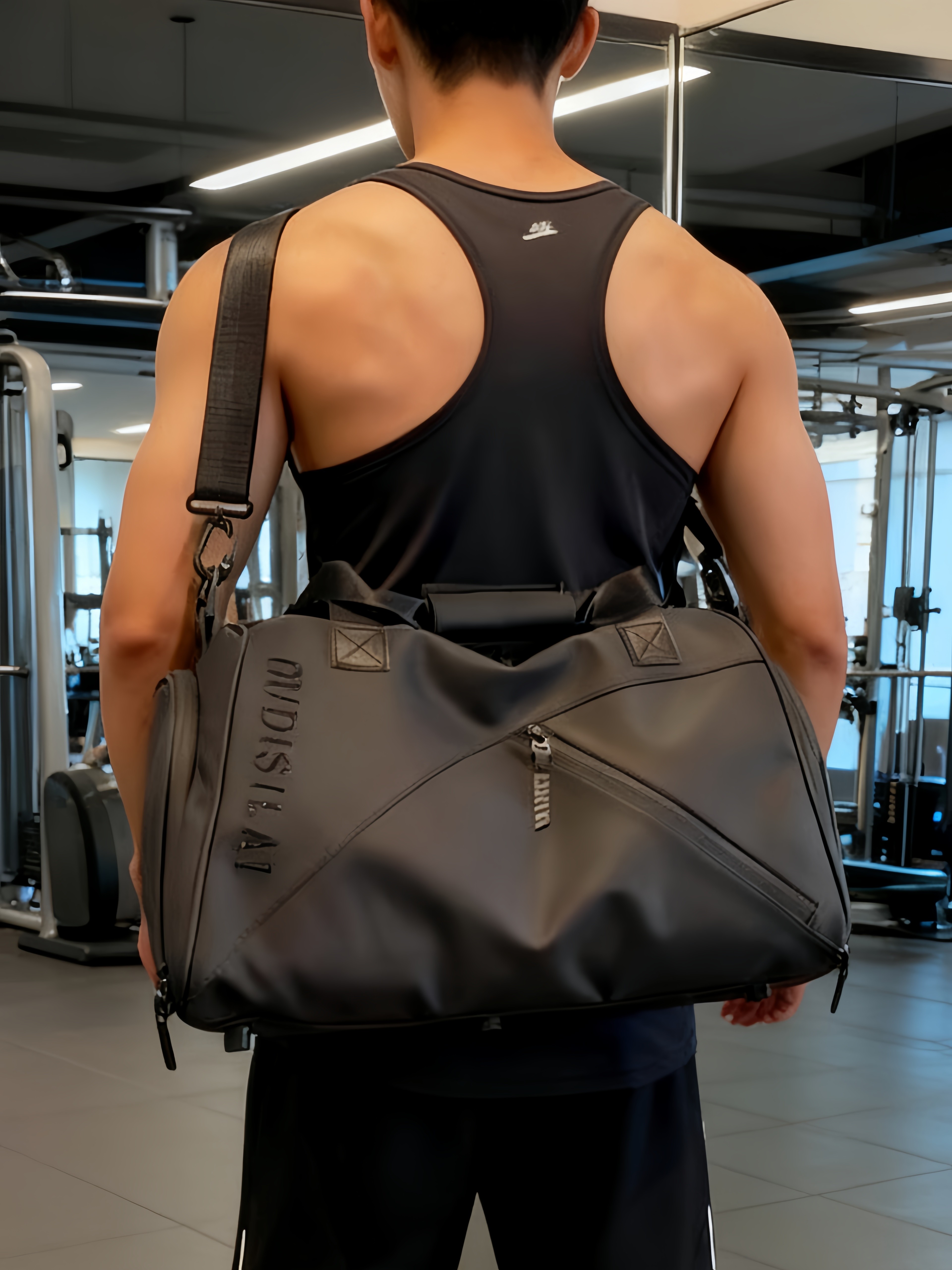 Gym bag men's large capacity dry and wet separation high-sense me