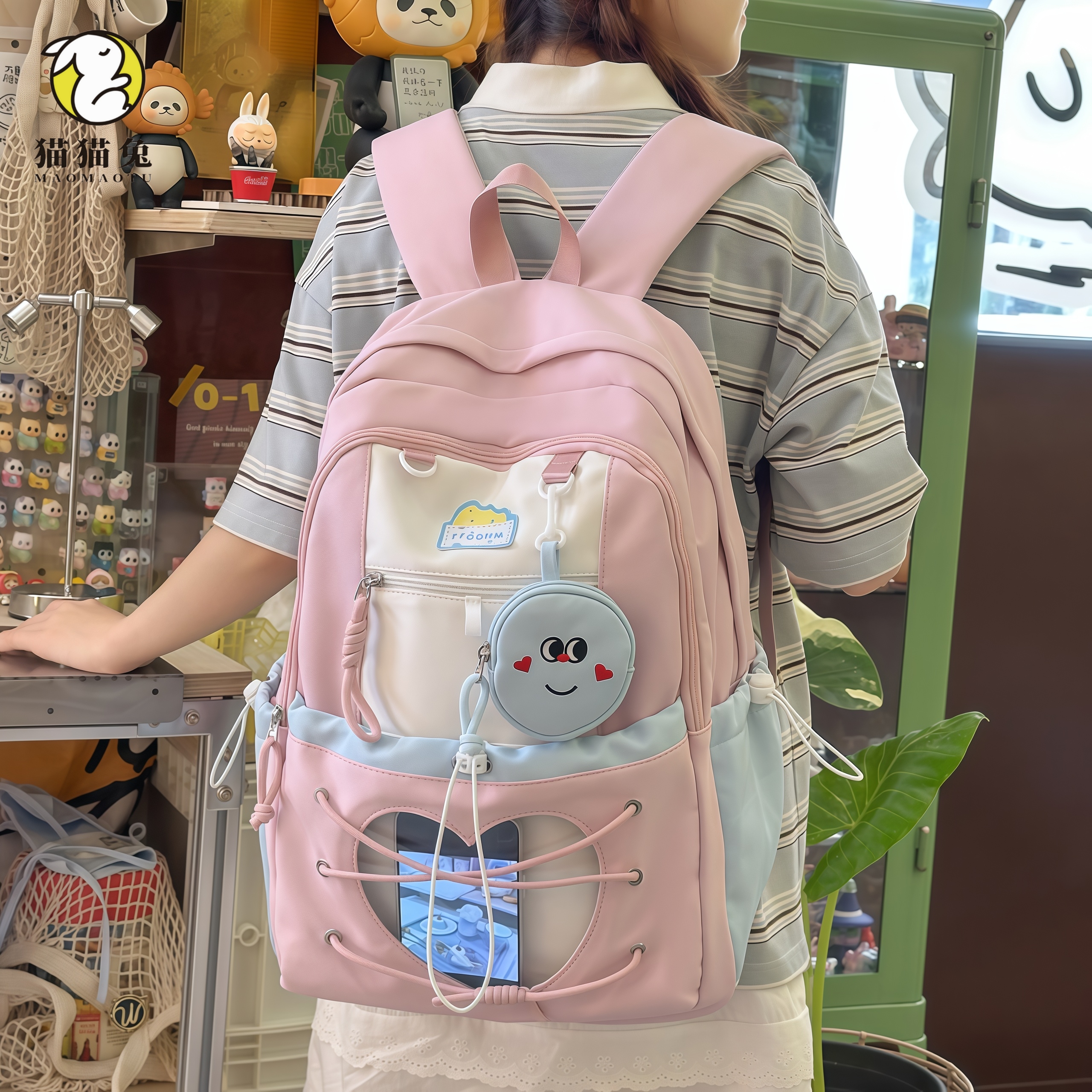 高颜值韩版学院风大容量双肩包