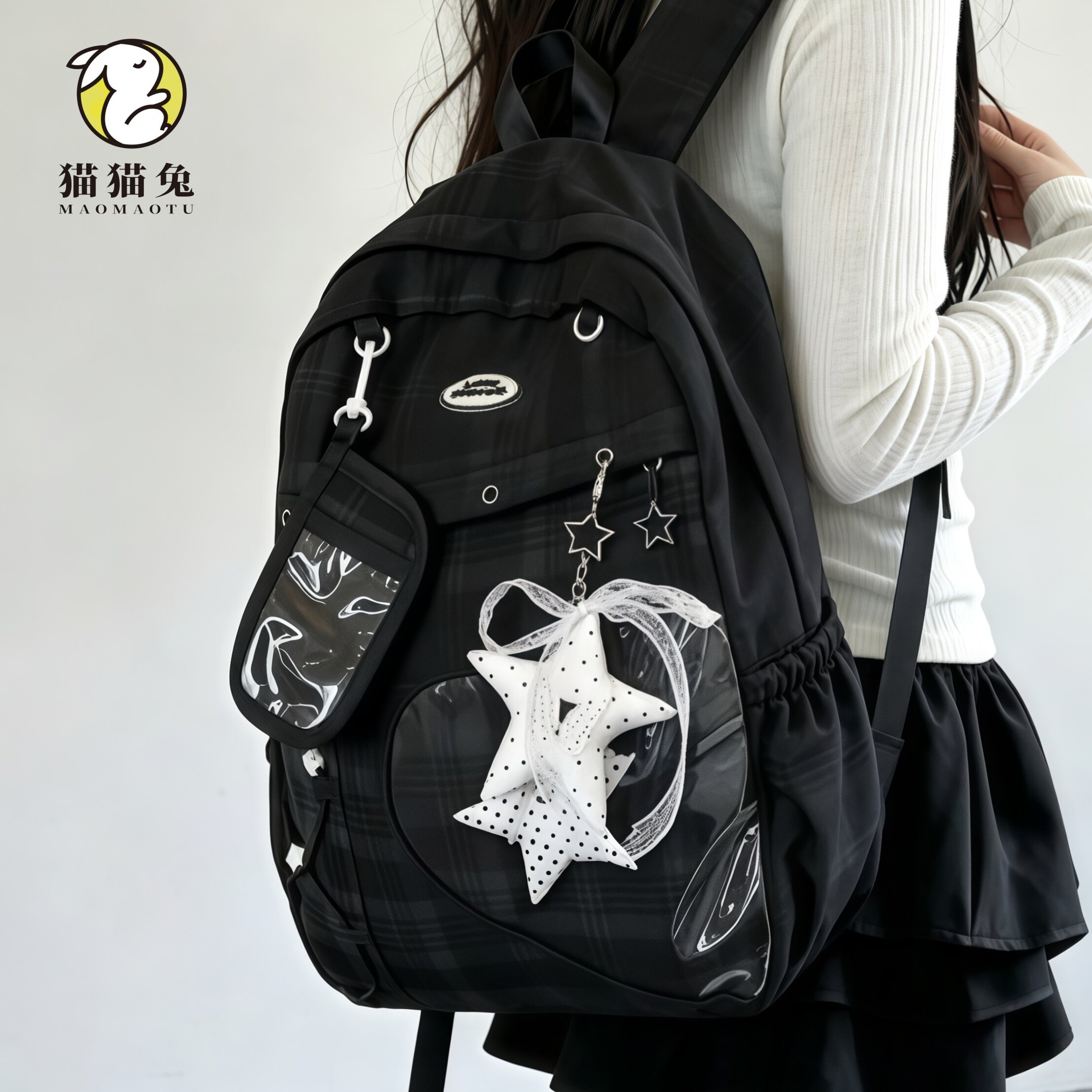 书包初中生女生ins小众星星双肩图片