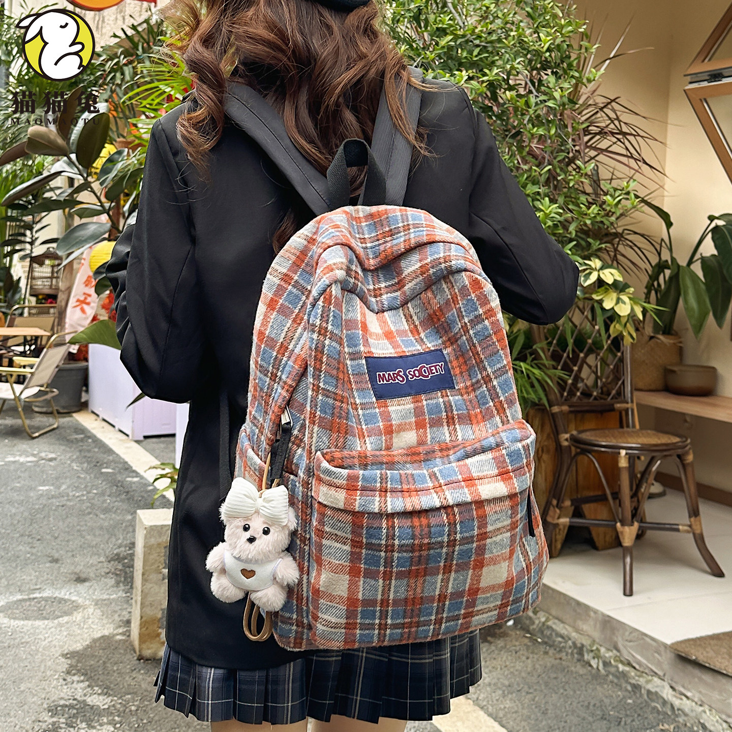 适合出门旅游背的包女日系格子秋冬双肩包学生简约百搭高颜值书包,箱包皮具/热销女包/男包,双肩背包,淘宝优惠券,粉丝福利购,淘宝优惠卷