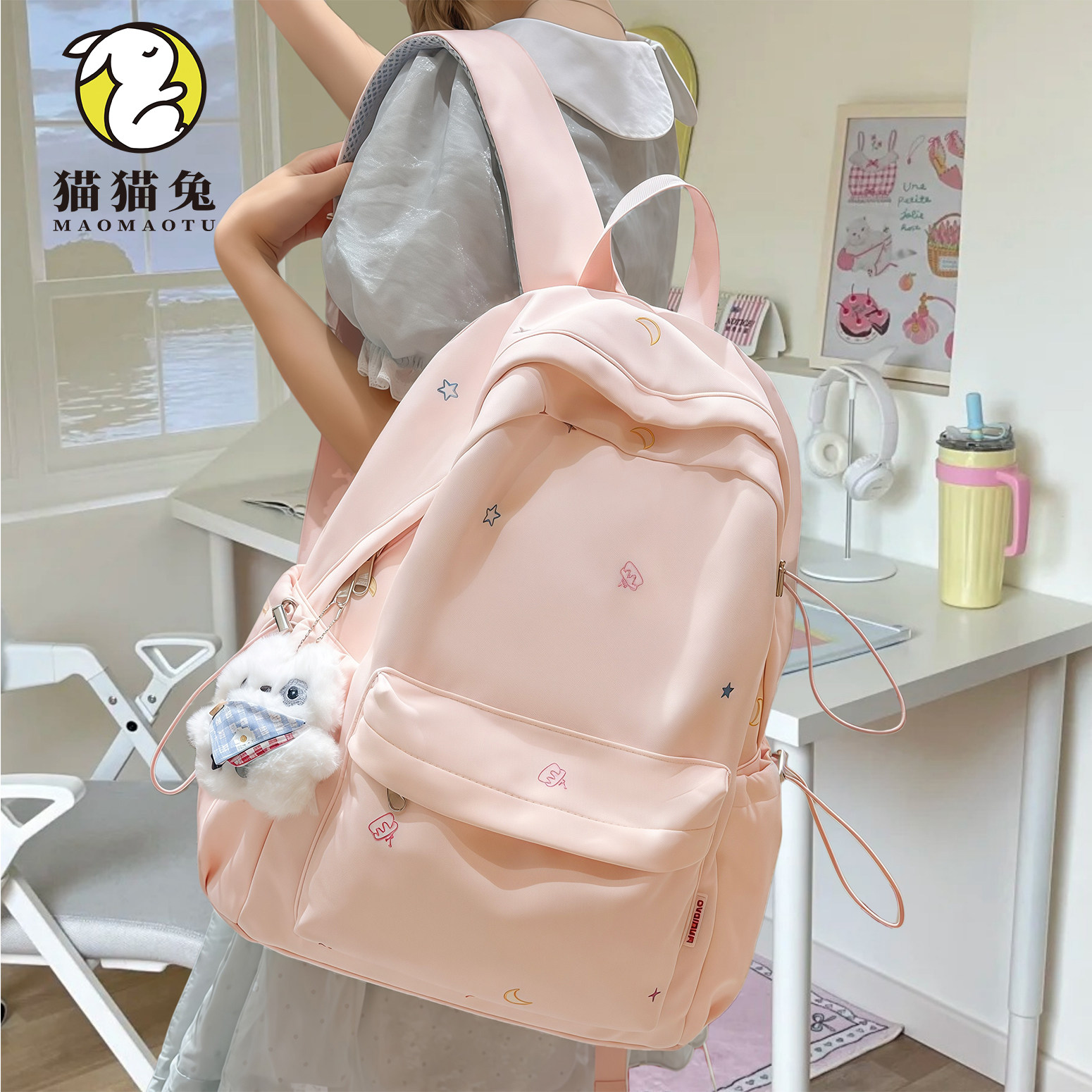 双肩包女学生ins百搭出去玩书包图片