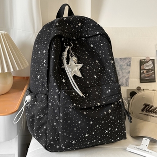 书包初中女生高中生女ins小众冷门不撞款高颜值黑色大容量双肩包