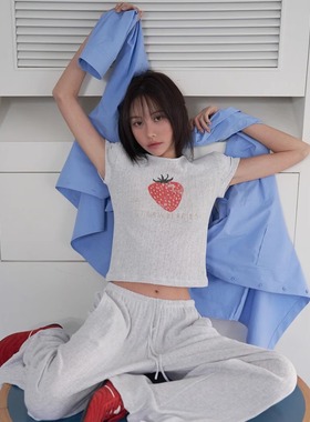 THE COLLECTORS韩国正品langer百搭舒适短款T恤女2025春新款上衣