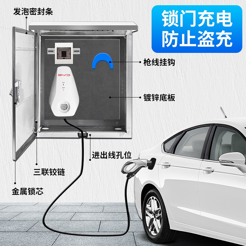 比亚迪新能源海豚海豹宋唐汉秦充电桩不锈钢保护箱配电箱立柱防雨