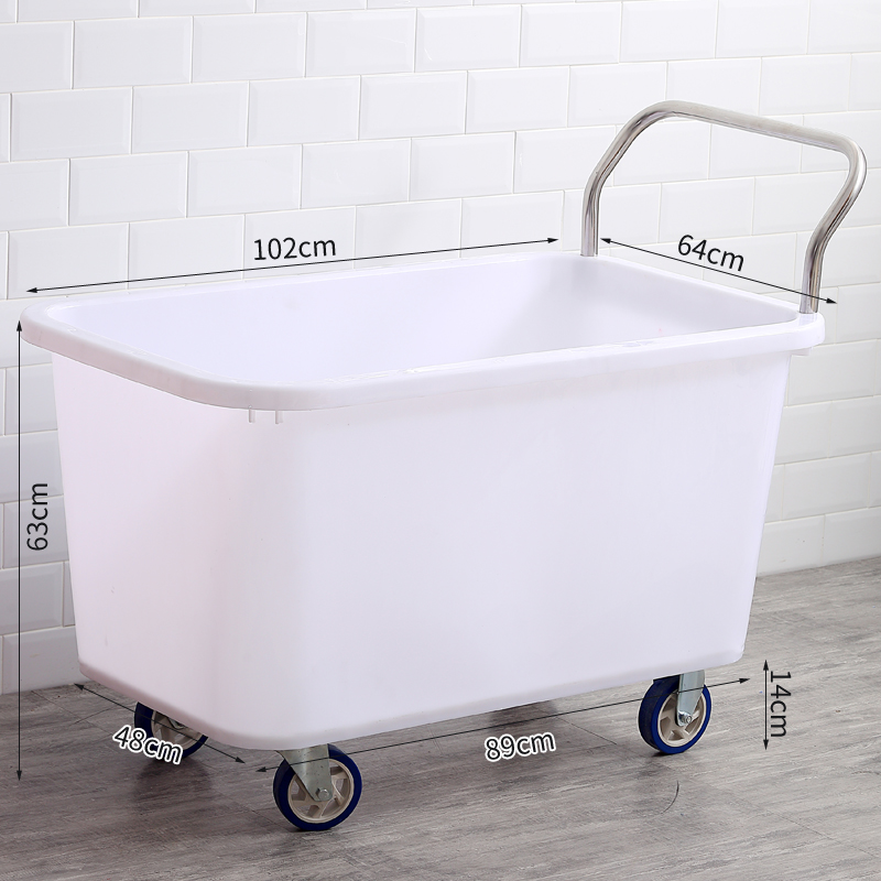 拉货推车带轮子塑料水箱周转箱