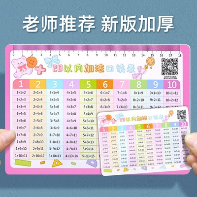 20以内加减法口诀表一年级教具墙贴10二十M加法减法分解与组成挂