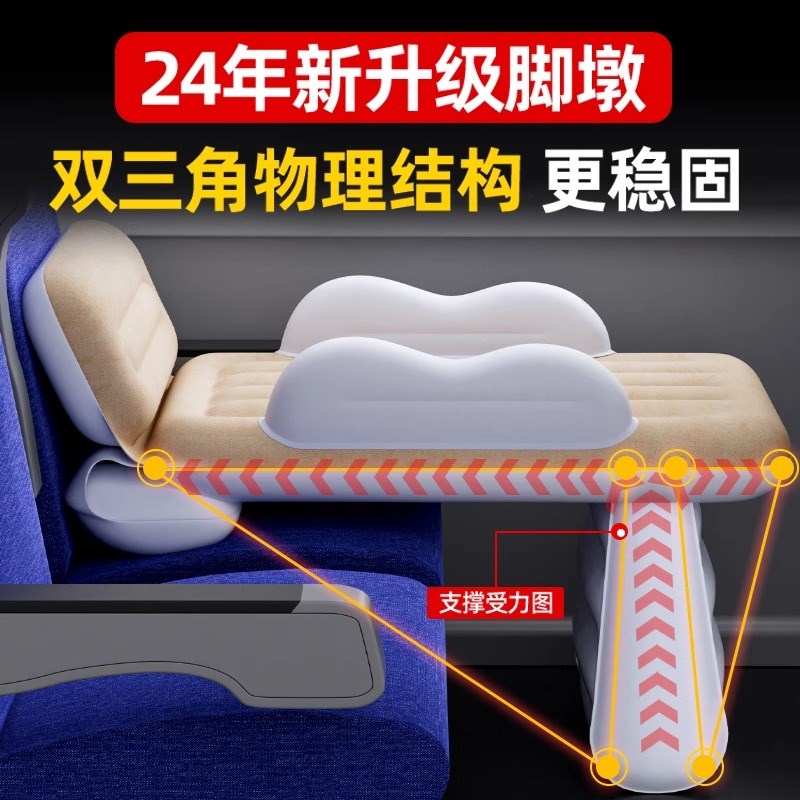 高铁睡觉神器带娃儿童婴儿长途飞机睡床汽车载充气床垫动车二等座