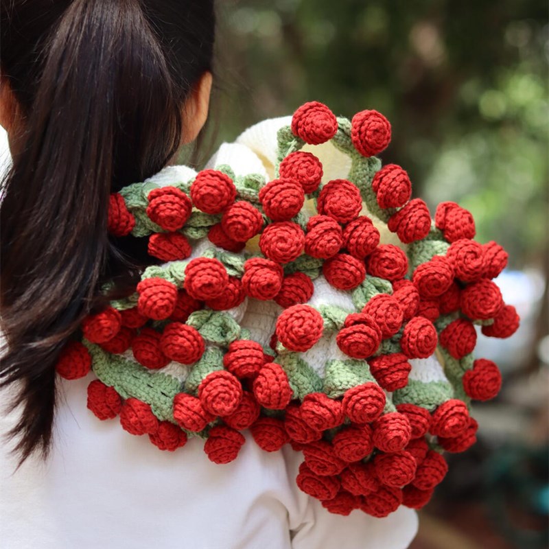 玫瑰花束毯子成品夏季空调毯手工编织午睡毛毯送人生日礼物玫瑰毯