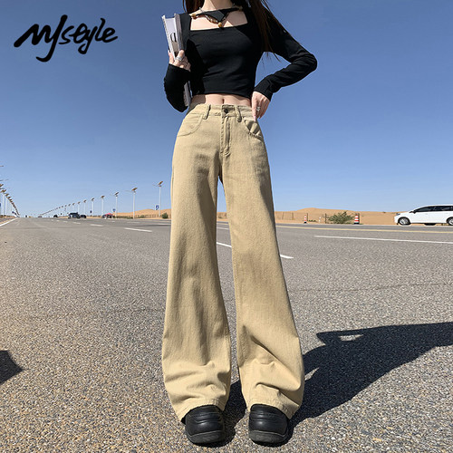 MJSTYLE美式卡其牛仔裤女2025
