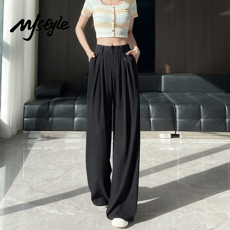 MJ STYLE美式垂感西装裤女2026年春季新款直筒裤高级感显瘦阔腿裤