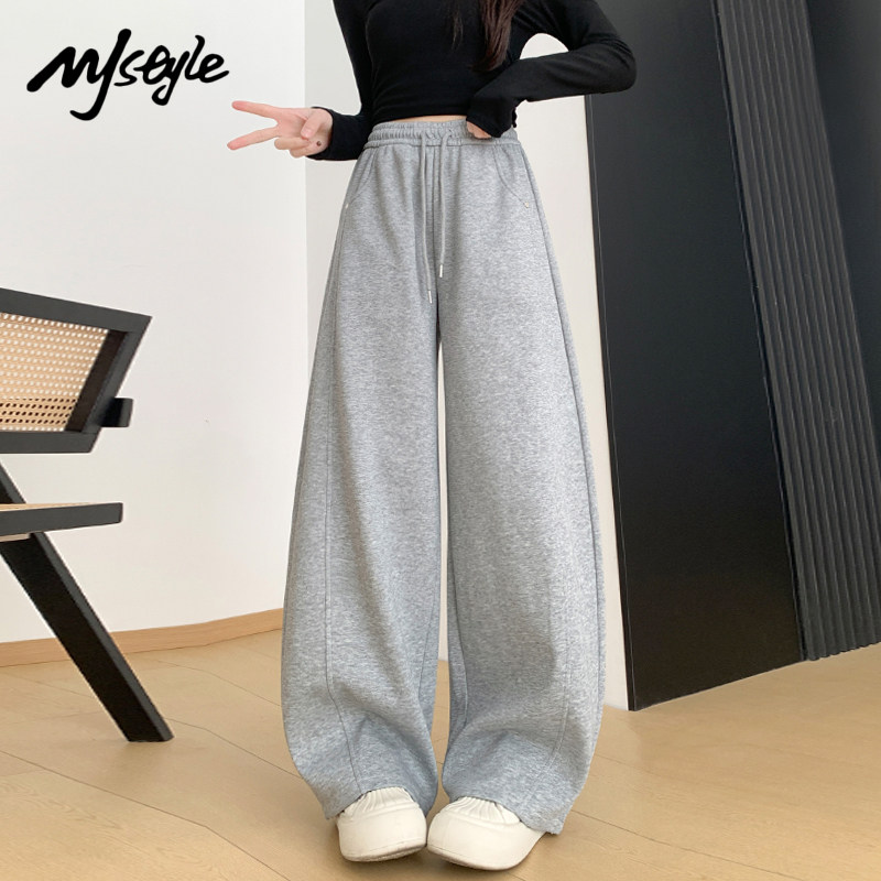 MJ STYLE弯刀裤女2026春季新款宽松香蕉镰刀卫裤高腰阔腿休闲裤