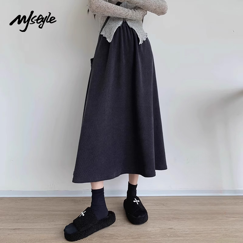 MJSTYLE高腰a字半身裙女