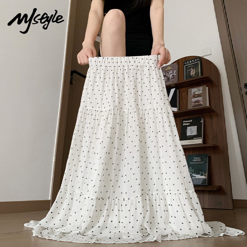 MJSTYLE网纱薄款波点半身裙女