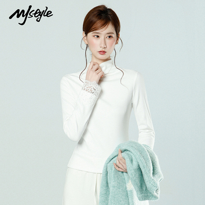 MJSTYLE半高领修身打底衫女上衣