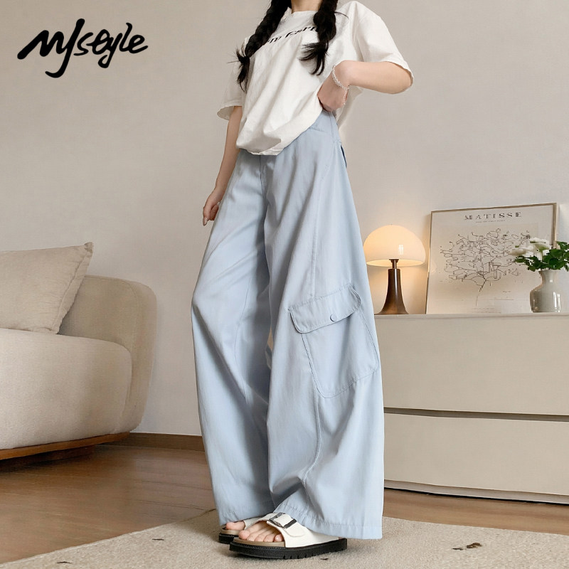 MJSTYLE美式蓝色工装裤女2026年