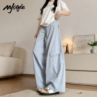 MJSTYLE美式蓝色工装裤女2026年