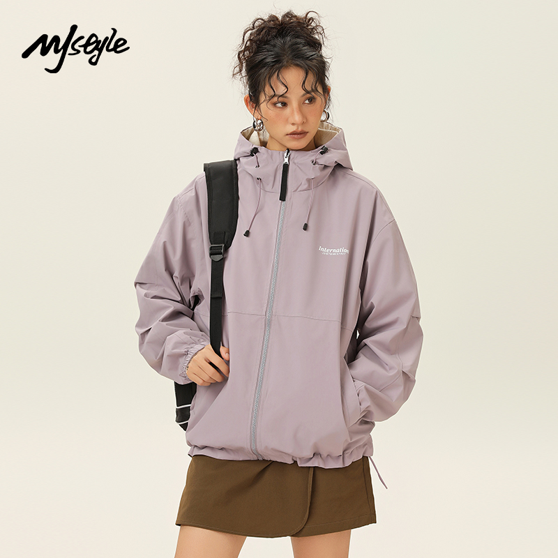 MJSTYLE百搭冲锋衣款式外套女