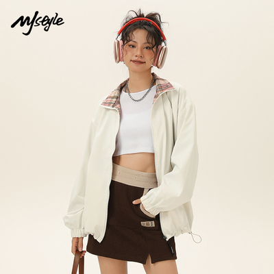 MJSTYLE新款双面穿立领夹克