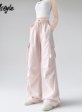 MJ STYLE美式速干工装裤女2026早春款高腰显瘦伞兵阔腿运动登山裤