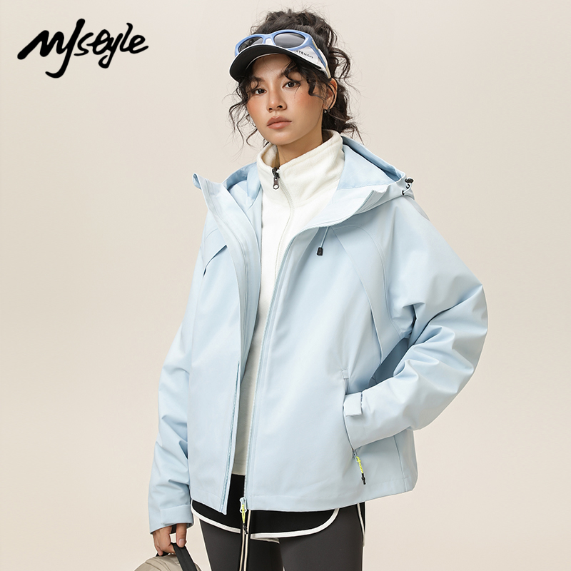 MJSTYLE外防水三合一冲锋衣女