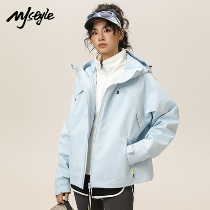 MJ STYLE户外防水冲锋衣女2025秋冬新款防风三合一运动外套夹克