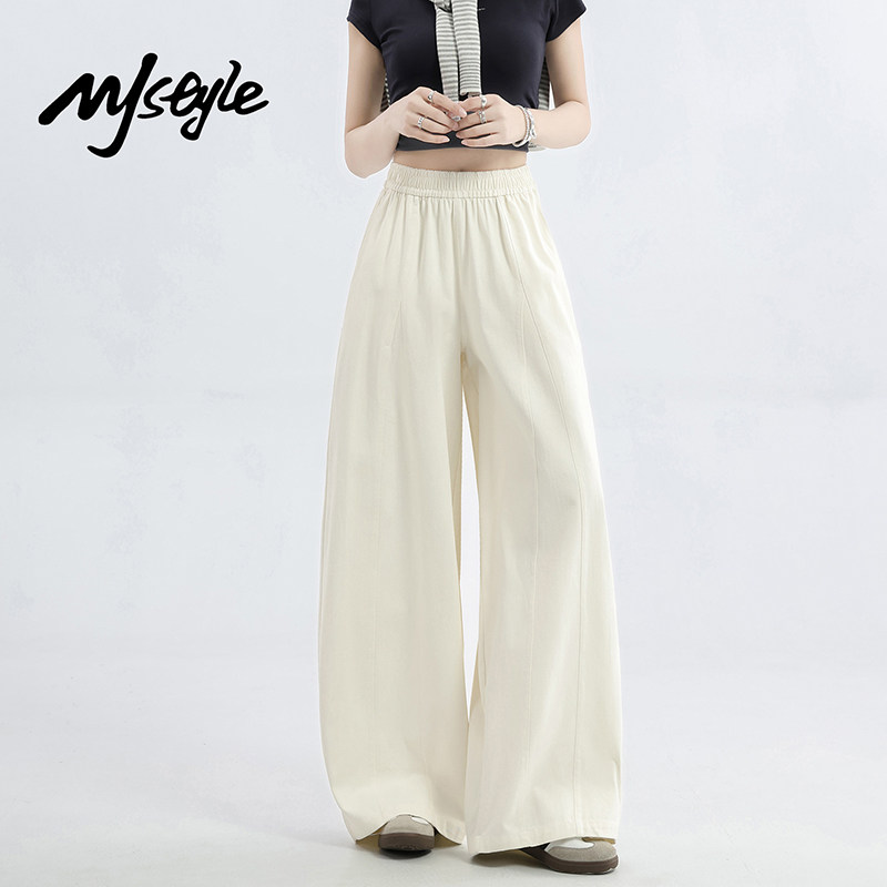 MJSTYLE日系水洗棉阔腿裤女夏季