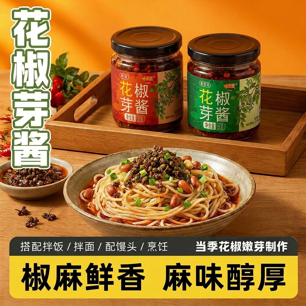 花椒芽酱瓶装麻香麻辣味夹馍酱