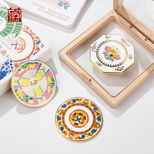 广东省博物馆外销系列小瓷盘冰箱贴创意装饰摆饰精品陶瓷礼品