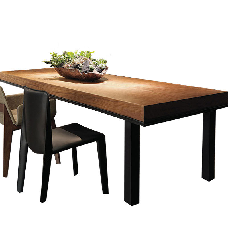 美式铁艺实木餐桌长方形工作台客厅工业风桌子复古办公桌椅长条桌