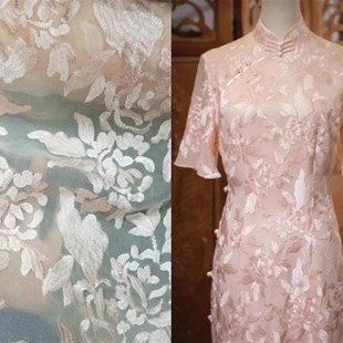 已故竹丝名人同款 奥黛面料 定制丝绸8木米乔其纱绣花旗袍开衫