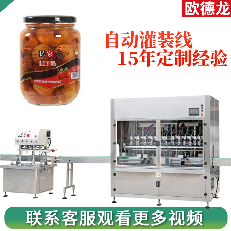 山楂罐头全自动灌装线水果罐头高速灌装机定制双头食品罐装机