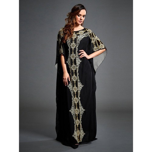 新款女装中东穆斯林圆领长袍欧美海边度假裙民族风印花连衣裙