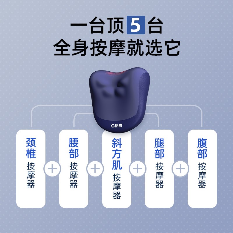 格右颈椎按摩器背部腰部全身家用肩颈脖子揉捏按摩枕