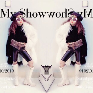2021冬季网红款女童撞色中大童黑白拼接仿羊毛皮草长袖大衣外套潮