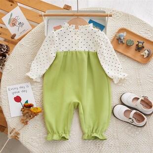 婴儿衣服春秋宝宝连体套装春装0一1周岁6七8九10个月女宝童装夏季