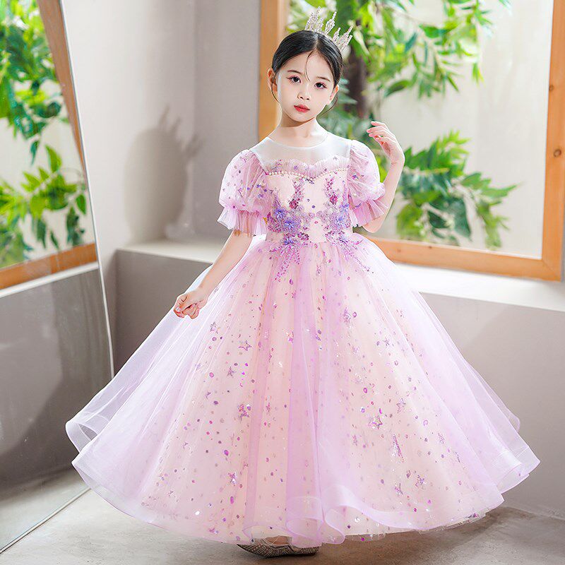 女童公主裙夏季钢琴演出服花童婚纱洋气礼服2024新款连衣裙子夏装