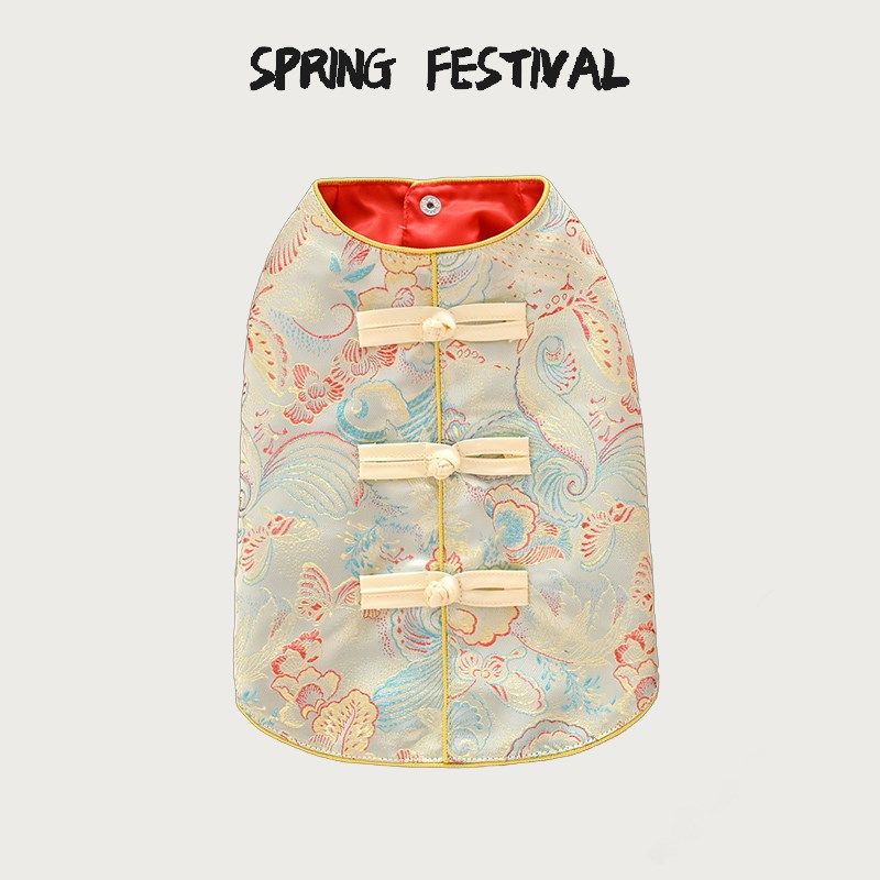 狗狗新年衣服2025小狗泰迪比熊过年喜庆马甲春节薄款宠物猫咪背心