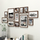 照片墙装 饰免打孔轻奢相框挂墙组合创意家庭客厅实木相片相册背景
