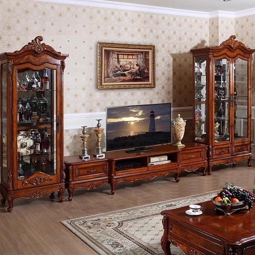 美式实木酒柜餐边储物柜红酒展示柜欧式小酒柜简约客厅多功能高柜