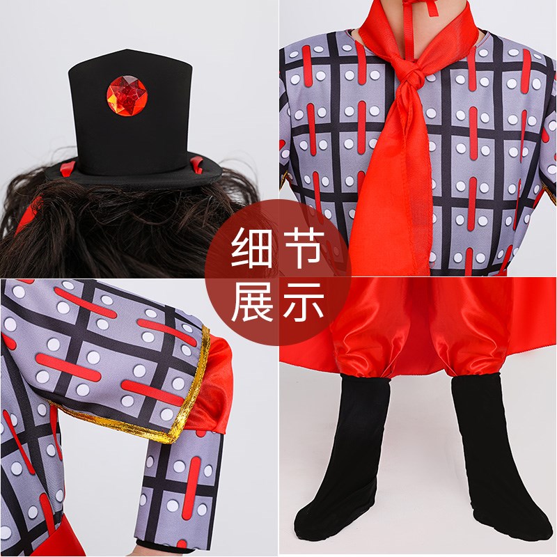 花木兰表演服将军演出满江男女岳家军盔甲戏曲红古代儿童士兵服装