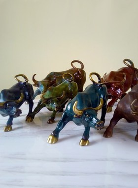 牛气冲天铜摆件艺术家居饰品轻奢电视柜酒柜玄关创意客厅吉祥礼物