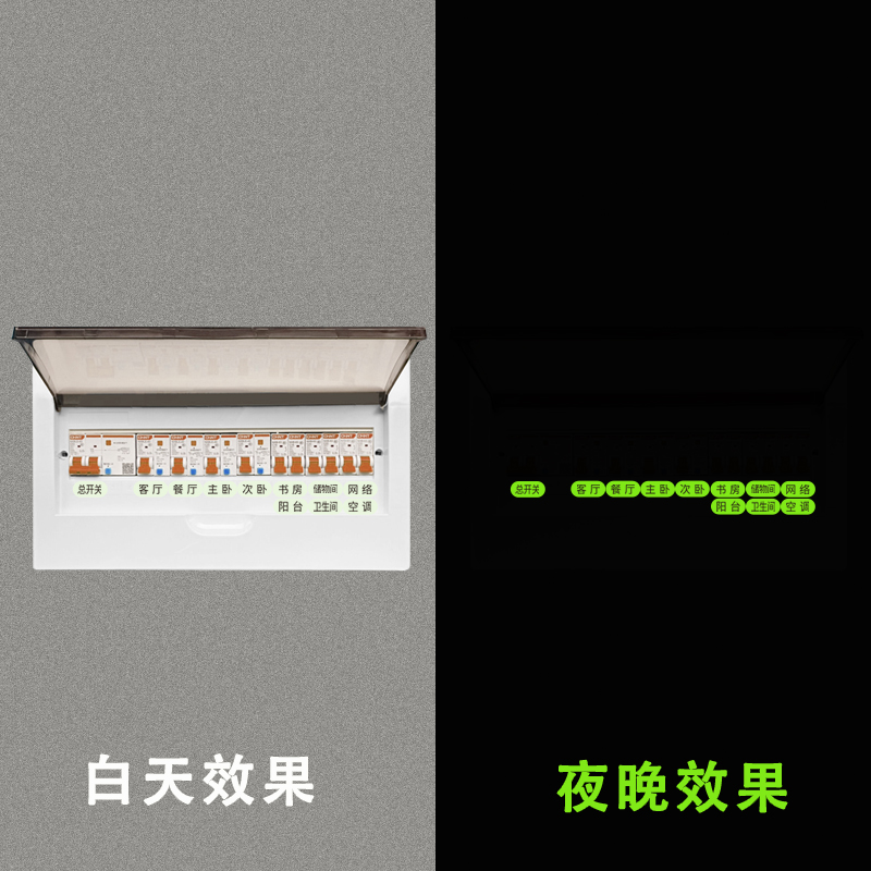 开关标识贴纸配电箱电源总电闸开关标志贴弱电箱电表箱夜光开关贴