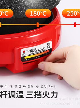 韩国VCC电火锅乌龟锅家用烤肉烧烤一体分离式多功能麦饭石鸳鸯锅